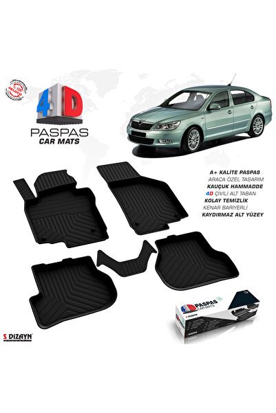S-Dizayn Skoda Octavia A5 4D Havuzlu Paspas 2008-2013 A+Kalite 4DS-82293