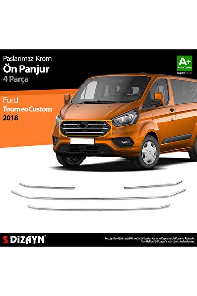 S-Dizayn Ford Tourneo Custom Krom Ön Panjur 4 Prç 2018-2023 5931180