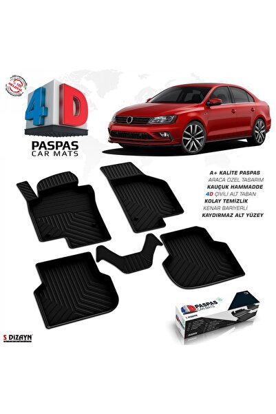 S-Dizayn VW Jetta 4D Havuzlu Paspas 2011-2019 A+Kalite