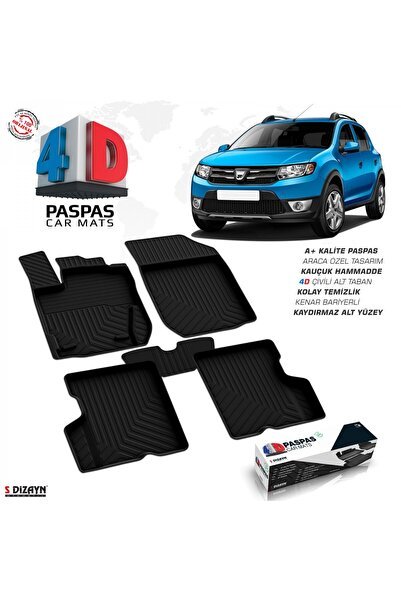 S-Dizayn Dacia Sandero 2 4D Havuzlu Paspas 2013-2020 A+Kalite