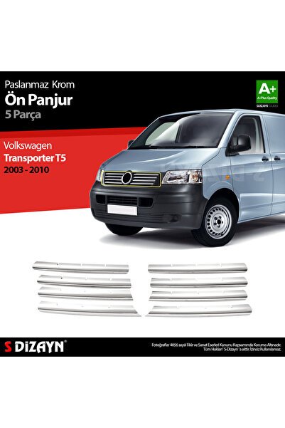 S-Dizayn VW T5 Transporter Krom Ön Panjur 8 Prç 2003-2010 7626180