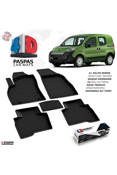 S-Dizayn Fiat Fiorino 4D Havuzlu Paspas Siyah 2008-2017 A+Kalite