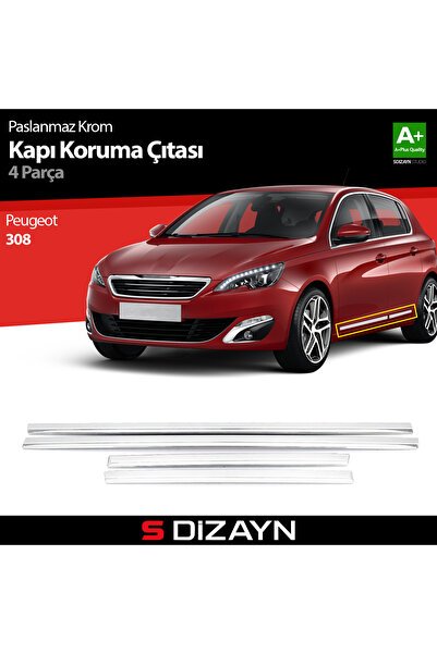 S-Dizayn Peugeot 308 Kapı Koruma Çıtası Krom 2014-2021 6906400