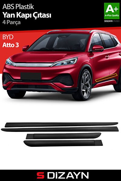 S-Dizayn BYD Atto 3 ABS Plastik Yan Kapı Koruma Çıtası 2022 Üzeri A+ Kalite PLY-7901