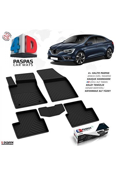 S-Dizayn Renault Megane 4 Sedan 4D Havuzlu Paspas 2016-2020 A+Kalite