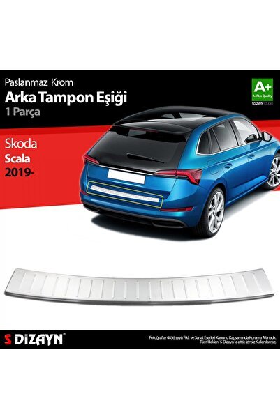 S-Dizayn Skoda Scala Krom Arka Tampon Eşiği 2019-2023