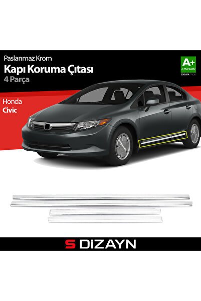 S-Dizayn Honda Civic Kapı Koruma Çıtası Krom 2012-2016 6120400