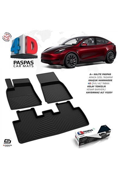 S-Dizayn Tesla Model Y 4D Havuzlu Paspas 2020 Üzeri A+ Kalite