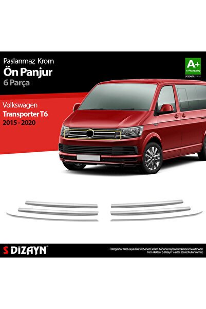 S-Dizayn VW T6 Transporter Krom Ön Panjur 6 Prç. 2015-2020 7646181