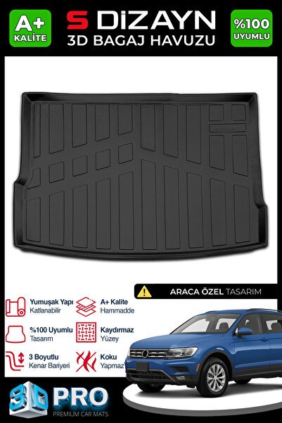 S-Dizayn VW Tiguan 3D Pro Bagaj Havuzu 2016-2023 A+ Kalite 3BH-SDZ181