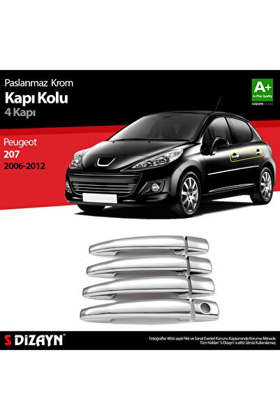 S-Dizayn Peugeot 207 Krom Kapı Kolu 4 Kapı 2006-2012 6904120