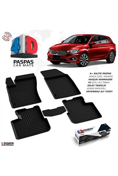 S-Dizayn Fiat Egea HB 4D Havuzlu Paspas 2015-2020 A+ Kalite