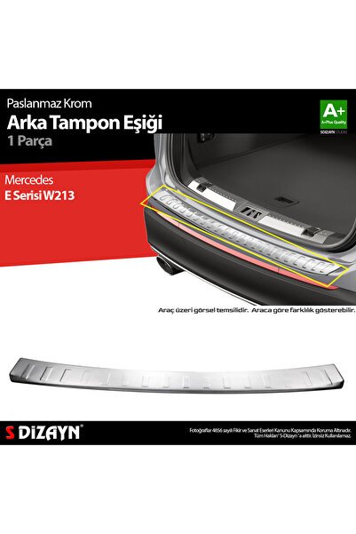 S-Dizayn Mercedes E Serisi W213 Sedan Krom Arka Tampon Eşiği 2016-2020 6536021