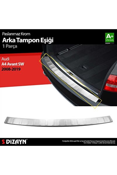S-Dizayn Audi A4 Avant SW Krom Arka Tampon Eşiği 2008-2019