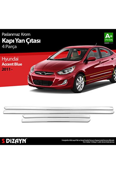 S-Dizayn Hyundai Accent Blue Krom Kapı Yan Çıtası 2011-2017 6208404