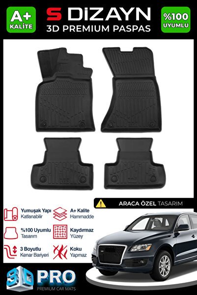 S-Dizayn Audi Q5 3D Pro Havuzlu Paspas 2009-2017 A+ Kalite 3DS-SDZ368