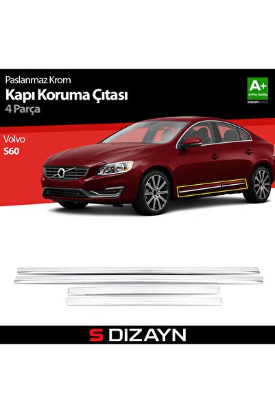 S-Dizayn Volvo S 60 SD Kapı Koruma Çıtası Krom 2013-2018 7703400
