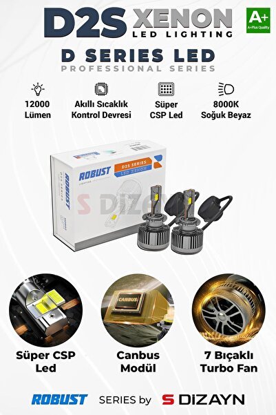 S-Dizayn D2S Led Xenon / 60W / 12000 LM / 8000K A+ Kalite RLX3002