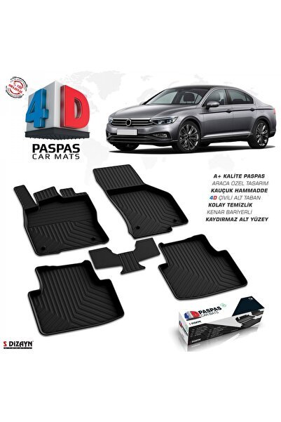 S-Dizayn VW Passat B8.5 4D Havuzlu Paspas 2019-2023 A+Kalite