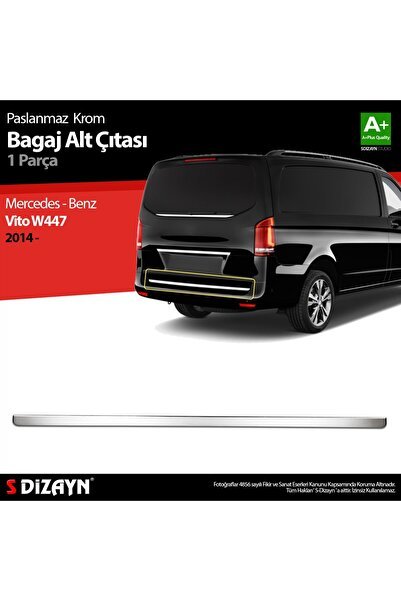 S-Dizayn Mercedes Vito W447 Krom Bagaj Alt Çıtası 2014-2020
