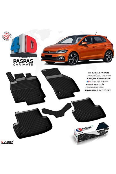 S-Dizayn VW Polo 6 4D Havuzlu Paspas 2017-2021 A+Kalite 4DS-82374