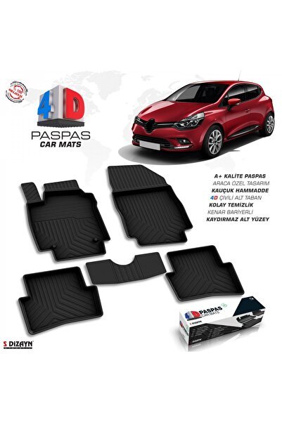 S-Dizayn Renault Clio 4 4D Havuzlu Paspas 2012-2019 A+Kalite