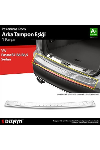 S-Dizayn VW Passat B7 Sw Krom Arka Tampon Eşiği 2011-2015