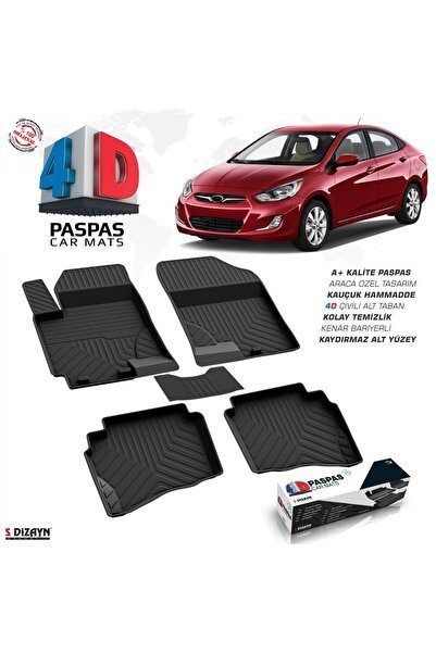 S-Dizayn Hyundai Accent Blue 4D Havuzlu Paspas 2010-2017 A+Kalite