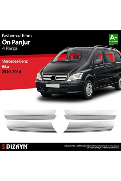 S-Dizayn Mercedes Vito Krom Ön Panjur 4 Prç 2010-2014 (Geniş)