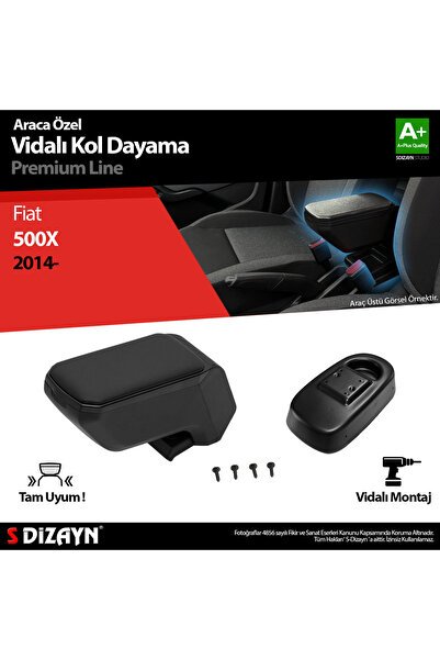 S-Dizayn Fiat 500X Kol Dayama Kolçak ABS Vidalı Siyah 2014 Üzeri A+Kalite KLC-VD-SY-5832