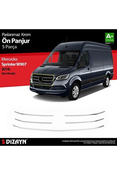 S-dizayn Mercedes Sprinter W907 Krom Ön Panjur Dar Model 5 Prç 2018 Üzeri