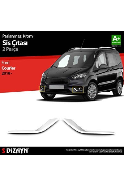 S-Dizayn Ford Courier Krom Sis Farı Çerçevesi 2 Prç. 2018-2023 5920211