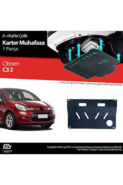 S-Dizayn Citroen C3 Çelik Karter Muhafaza Koruma 2009-2016 A+ Kalite CI-C32-CKM
