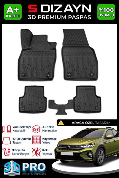 S-Dizayn VW Taigo 3D Pro Havuzlu Paspas 2020 Üzeri A+ Kalite 3DS-SDZ062