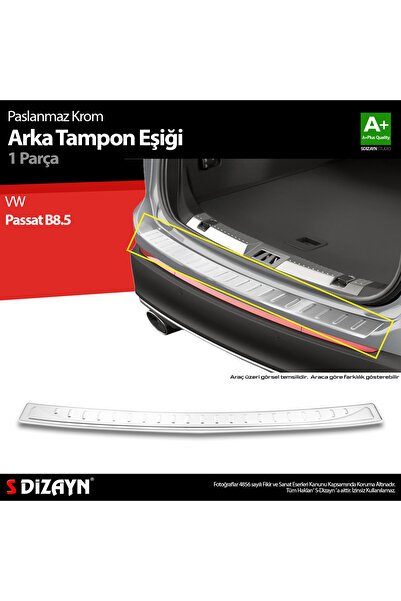 S-Dizayn VW Passat B8.5 Krom Arka Tampon Eşiği 2019-2023 7619020