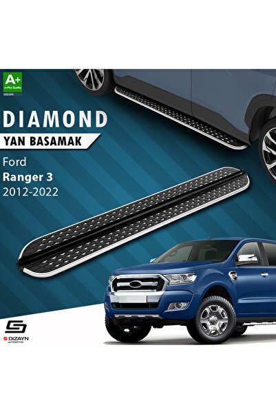 S-Dizayn Ford Ranger 3 Diamond Krom Yan Basamak 203 Cm 2012-2022 A+ Kalite