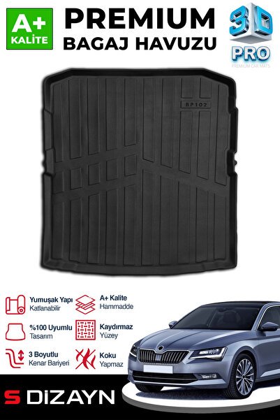 S-Dizayn Skoda SuperB 3D Pro Bagaj Havuzu 2015-2024 A+ Kalite