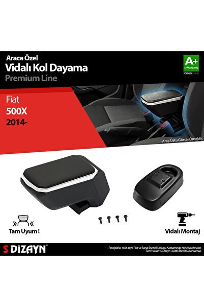 S-Dizayn Fiat 500X Kol Dayama Kolçak ABS Vidalı Gri 2014 Üzeri A+Kalite KLC-VD-GR-5832