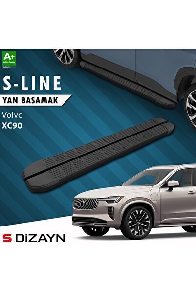 S-Dizayn Volvo XC90 Makyajlı Benzinli S-Line Siyah Yan Basamak 203 Cm 2024 Üzeri A+ Kalite VO-X92M-B