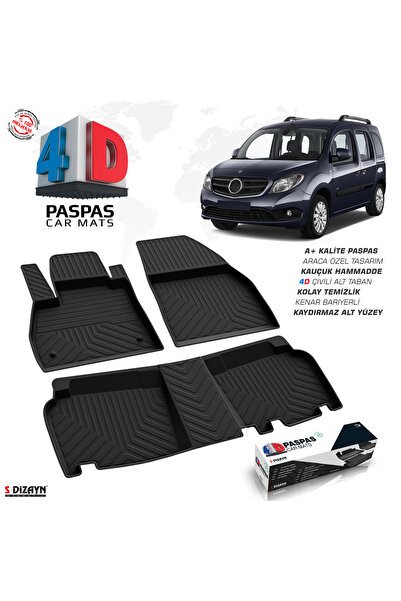 S-Dizayn Mercedes Citan 4D Havuzlu Paspas 2013-2021 A+ Kalite 4DS-96219