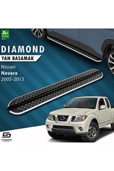 S-Dizayn Nissan Navara 2 Diamond Krom Yan Basamak 203 Cm 2005-2015 A+ Kalite