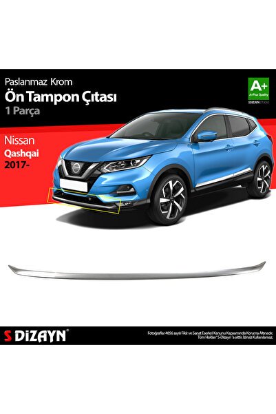 S-Dizayn Nissan Qashqai Krom Ön Tampon Çıtası 2017-2021 6614190