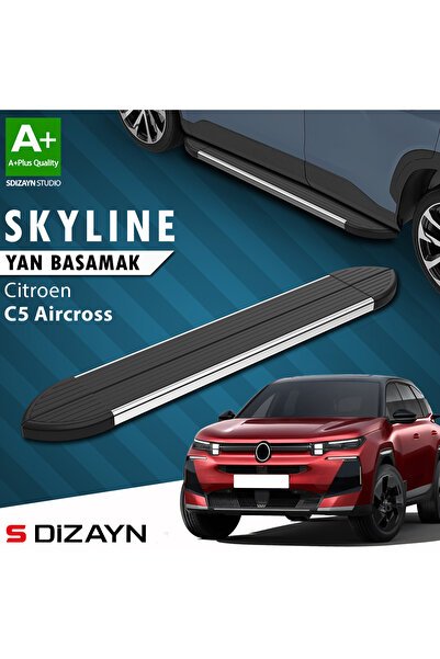 S-Dizayn Citroen E-C5 Aircross Elektrikli Skyline Krom Yan Basamak 193 Cm 2024 Üzeri A+ Kalite CI-EC