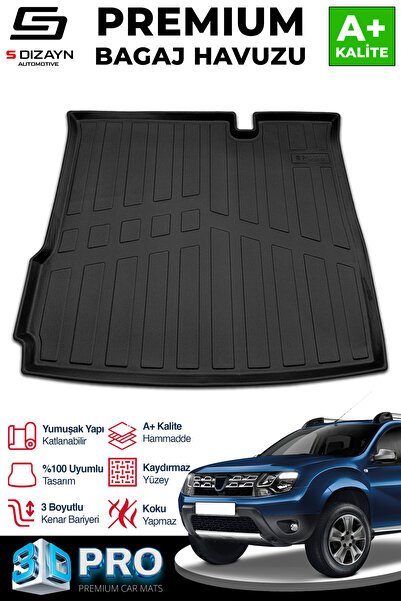 S-Dizayn Dacia Duster 4X2 3D Pro Bagaj Havuzu 2018-2022 A+ Kalite