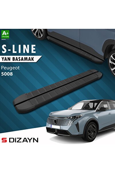 S-Dizayn Peugeot 5008 3 Elektrikli S-Line Siyah Yan Basamak 203 Cm 2024 Üzeri A+ Kalite PE-583-ELK-Y