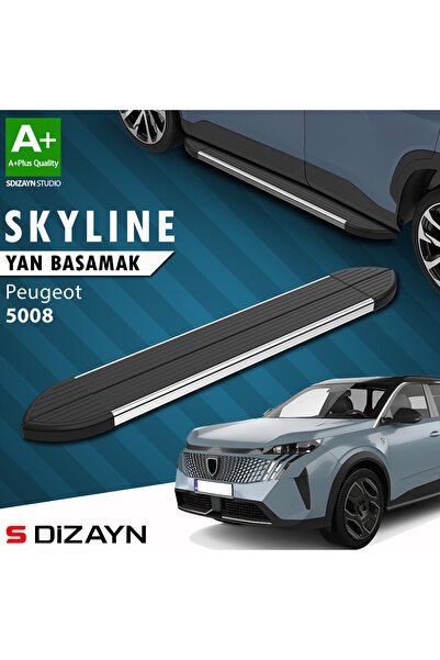 S-Dizayn Peugeot 5008 3 Elektrikli Skyline Krom Yan Basamak 203 Cm 2024 Üzeri A+ Kalite PE-583-ELK-Y