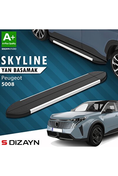 S-Dizayn Peugeot 5008 3 Elektrikli Skyline Aluminyum Yan Basamak 203 Cm 2024 Üzeri A+ Kalite PE-583-
