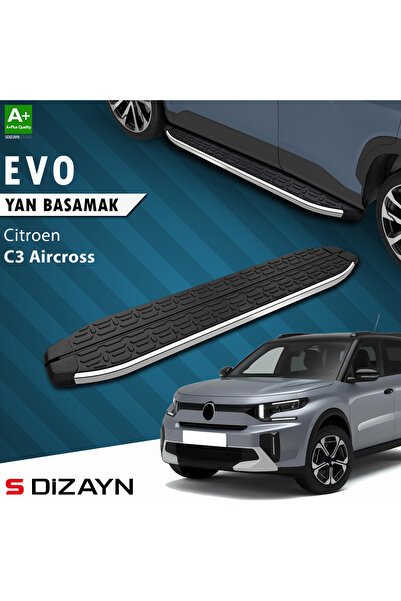 S-Dizayn Citroen C3 Aircross 2 Evo Krom Yan Basamak 183 Cm 2024 Üzeri A+ Kalite CI-C3A2-YBS-EV-KA-18