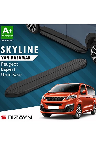 Peugeot Expert 3 Uzun Şase Skyline Siyah Yan Basamak 243 Cm 2016 Üzeri A+ Kalite PE-EX3-US-YBS-SKY-S