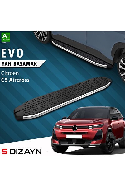 S-Dizayn Citroen E-C5 Aircross Elektrikli Evo Krom Yan Basamak 193 Cm 2024 Üzeri A+ Kalite CI-EC5-EL